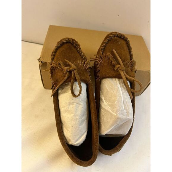 Minnetonka Brown leather brown moccasin slippers 8.5 - Picture 2 of 5
